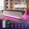HAUSS SPOLE Polsterbett 140×200cm Doppelbett Jugendbett mit 2 Leselichtern & USB,Beige (hydraulischem Stauraum & integrierte USB-Anschlüsse & LED-Lichtleisten, dick gepolsterte Kopfteil,Stabiler Rahmen), für praktischen Komfort und Stil im Schlafzimmer... Bild 3