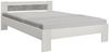 Futonbett >Vega< in Beton Nachbildung / Weiß - 145x35-71x204cm (BxHxT) Bild 2