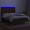vidaXL Boxspringbett mit Matratze & LED Stoff Dunkelbraun 140x200 cm Bild 3