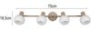 Deckenstrahler BOBA 4-flammig aus Metall in Beige mit Glasschirmen, Breite 70cm Bild 3