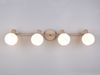 Deckenstrahler BOBA 4-flammig aus Metall in Beige mit Glasschirmen, Breite 70cm Bild 4