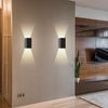 ZMH LED Wandleuchte Innen Wandlampe - 2ER Außenwandleuchten Schwarz Wandbeleuchtung Aussen Aussenlampe 5W Außenlampe Up Down Wandstrahler IP65 Außenleuchte 3000K Warmweiß für Hauswand Garten Bild 4