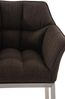 Barhocker GIBEL - Stoff Braun 64x48x110 cm Silber | Barstuhl Mit Lehne Tresenhocker Tresenstuhl Kneipenhocker Kneipenstuhl Bild 2