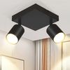 ZMH Deckenleuchte 2 flammig Deckenstrahler Schwarz - Deckenlampe eckig Deckenspots Flur GU10 Modern Flurlampe Decke 330° Schwenkbar Wandstrahler aus Metall für Wohnzimmer Küche - Ohne Leuchtmittel Bild 2