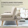 Schlafsofa mit Klapptisch & verstellbarer Rückenlehne, 181 x 77 x 78 cm, Beige Bild 4