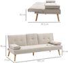 Schlafsofa mit Klapptisch & verstellbarer Rückenlehne, 181 x 77 x 78 cm, Beige Bild 2