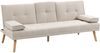 Schlafsofa mit Klapptisch & verstellbarer Rückenlehne, 181 x 77 x 78 cm, Beige Bild 3