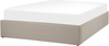 Polsterbett Leinenoptik beige mit Bettkasten hochklappbar 140x200 cm DINAN Bild 4