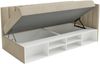 Selsey 'Ventrio' Jugendbett rechtsseitig mit Regalen, Easy-Clean-Samtbezug, greige, 90x200 cm Bild 4