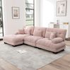 Modulares Ecksofa 81cm×313cm×145cm mit Ottomanen – Chenille in Rosa Bild 3