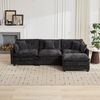 3-Sitzer Sofa aus Chenille 289x75x84 cm mit modularem Design, schwarz Bild 5