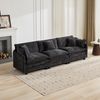 3-Sitzer Sofa aus Chenille 289x75x84 cm mit modularem Design, schwarz Bild 3