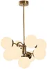 Vente-unique - Deckenleuchte mit 9 Lampenschirmen - Metall - H. 80 cm - Weiß & Goldfarben - MUDONI Bild 3