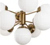 Vente-unique - Deckenleuchte mit 9 Lampenschirmen - Metall - H. 80 cm - Weiß & Goldfarben - MUDONI Bild 4