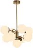 Vente-unique - Deckenleuchte mit 9 Lampenschirmen - Metall - H. 80 cm - Weiß & Goldfarben - MUDONI Bild 3