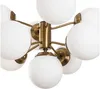 Vente-unique - Deckenleuchte mit 9 Lampenschirmen - Metall - H. 80 cm - Weiß & Goldfarben - MUDONI Bild 4