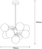 Vente-unique - Deckenleuchte mit 9 Lampenschirmen - Metall - H. 80 cm - Weiß & Goldfarben - MUDONI Bild 5
