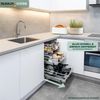 Teleskopschublade für 50 cm Schrank mit Einlegeboden, aus Metall, cremeweiß Bild 2