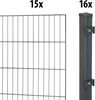 Garden 'N' More Einzelstabmattenzaun Set standard, 75 cm hoch, anthrazit, 15 Elemente für 30 m, 16 Pfosten Bild 2