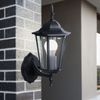 2er Wandleuchte, schwarz, IP44, Antik, klar, H 36cm Bild 3