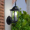 2er Wandleuchte, schwarz, IP44, Antik, klar, H 36cm Bild 2