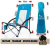 BigDean Faltstuhl Strandstuhl klappbar leicht stabil mit Getränkehalter (Packung, 1 St), UV-Beständig, Tragetasche, Extrabreite Standfüße Bild 4