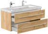 Badmöbel Marmor Carrara White Damo 100 cm 2 Hahnlöcher SoftClose eiche gold : Eiche Gold Bild 4