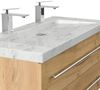 Badmöbel Marmor Carrara White Damo 100 cm 2 Hahnlöcher SoftClose eiche gold : Eiche Gold Bild 5
