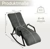 Home Nature Wohnkonzept Schaukelstuhl mit 5-fach verstellbarer Rückenlehne, Ergonomischer Relaxsessel, Lesesessel bis 160 kg, 104×56×93,5 cm, Kunstleder Grau Bild 2