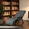 Home Nature Wohnkonzept Schaukelstuhl mit 5-fach verstellbarer Rückenlehne, Ergonomischer Relaxsessel, Lesesessel bis 160 kg, 104×56×93,5 cm, Kunstleder Grau Bild 5