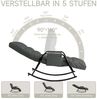 Home Nature Wohnkonzept Schaukelstuhl mit 5-fach verstellbarer Rückenlehne, Ergonomischer Relaxsessel, Lesesessel bis 160 kg, 104×56×93,5 cm, Kunstleder Grau Bild 3