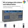 Merax Sideboard mit 3 Schubladen und 3 offenen Fächern, Kommode Industrial mit LED, Lowboard mit Metallgriff, B:140cm Bild 4