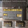Merax Sideboard mit 3 Schubladen und 3 offenen Fächern, Kommode Industrial mit LED, Lowboard mit Metallgriff, B:140cm Bild 3