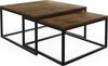 WFL GROUP Couchtisch Vella, Rechteckige Satztische 2 in 1 mit Schwarze Metallgestell Bild 4