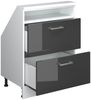 Dachschrägenschrank Rion Anthrazit Hochglanz/Weiß mit 2 Schubladen Vicco Bild 4