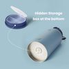 Edelstahl Trinkflasche 1L mit Strohhalm Thermoskanne Sport Isolierflasche Lila Bild 2