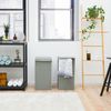 DuneDesign 2er Set 50L Wäschekorb mit Deckel 30 x 30 x 60 cm XXL Wäschebox Faltbar Grau Bild 2
