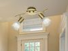 2er SET LED Deckenstrahler Messing 2-flammig mit Glasschirmen, Breite 33cm Bild 5