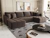 Wohnlandschaft Schlafsofa Sofa TREVISO Stoff Monolith Braun Bild 5