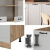 Singleküche R-Line Weiß Landhaus/Goldkraft Eiche 140 cm ohne Arbeitsplatte Vicco Bild 4