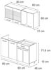 Singleküche R-Line Weiß Landhaus/Goldkraft Eiche 140 cm ohne Arbeitsplatte Vicco Bild 2