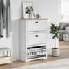 vidaXL Schuhregal BODO Weiß und Braun 80x35x118 cm 4016882 Bild 3