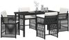 vidaXL Garten Essgruppe 5 pcs Schwarz Poly-Rattan 3380770 Bild 3