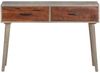 Konsolentisch, Beistelltisch, Konsole Grau 110x35x75 cm Raues Mango-Massivholz Bild 3