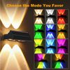 oyajia LED Solarleuchte LED Solarlampe für Außen Einstellbar Solarlampen für Außen RGB 4 Modus, LED fest integriert, RGB, RGB 9 Farben Solarleuchte für Zaun Wand Terrasse Garten Balkon Deko Bild 3