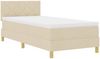 vidaXL Boxspringbett mit Kissen mit Kopfteil Creme 100 x 200 cm Stoff 3338977 Bild 4