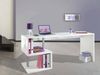 Dmora Schreibtisch Poseidone, linearer PC-Schreibtisch, Mehrzweck-Bürotisch, platzsparender Schreibtisch mit mehreren Positionen, 100 % Made in Italy, 180 x 60 x 78 cm, glänzendes Weiß Bild 2
