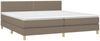 Polsterbett mit Matratze & LED Stoff Taupe 200x200 cm, Härtegrad: H2 [3133665] Bild 4
