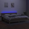 Polsterbett mit Matratze & LED Stoff Taupe 200x200 cm, Härtegrad: H2 [3133665] Bild 3