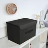 LuxusKollektion Faltbox 2er Set Faltbare Aufbewahrungsboxen mit Deckel und Griff, Schwarz Bild 5